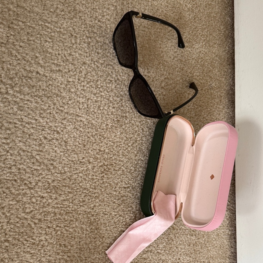 Kate Spade Black Sunglasses with Pink and Green Case